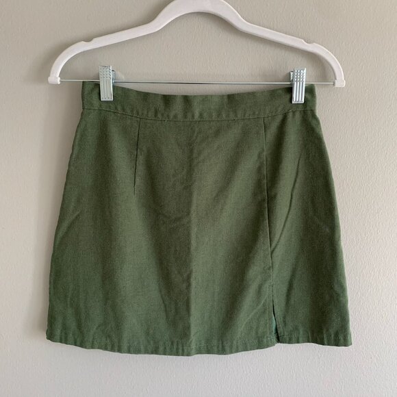 VRG GRL Olive Mini Skirt - Picture 1 of 4
